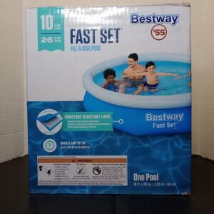 Bestway Fast Set 10' x 26" 845 Gal Round Inflatable Above Ground Pool